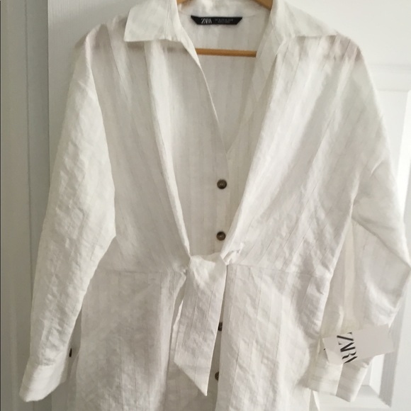 Zara White Tunic Blouse - Picture 1 of 2